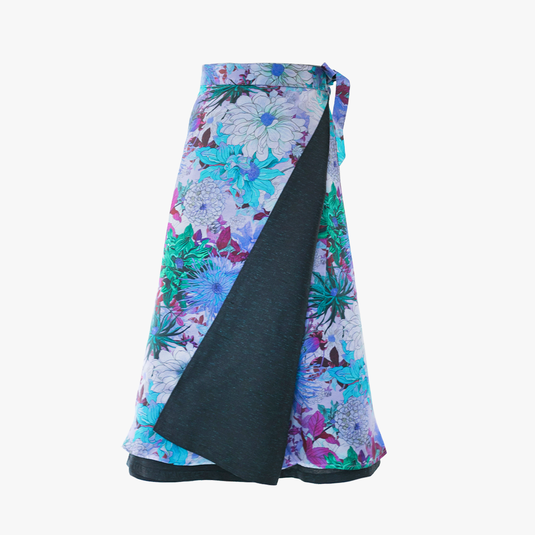 Reversible Skirt Flare - Fiori Viola