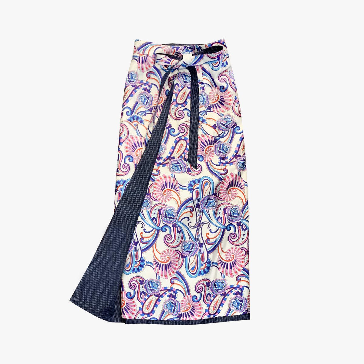 Reversible Skirt Long Straight - Paisley Bianco