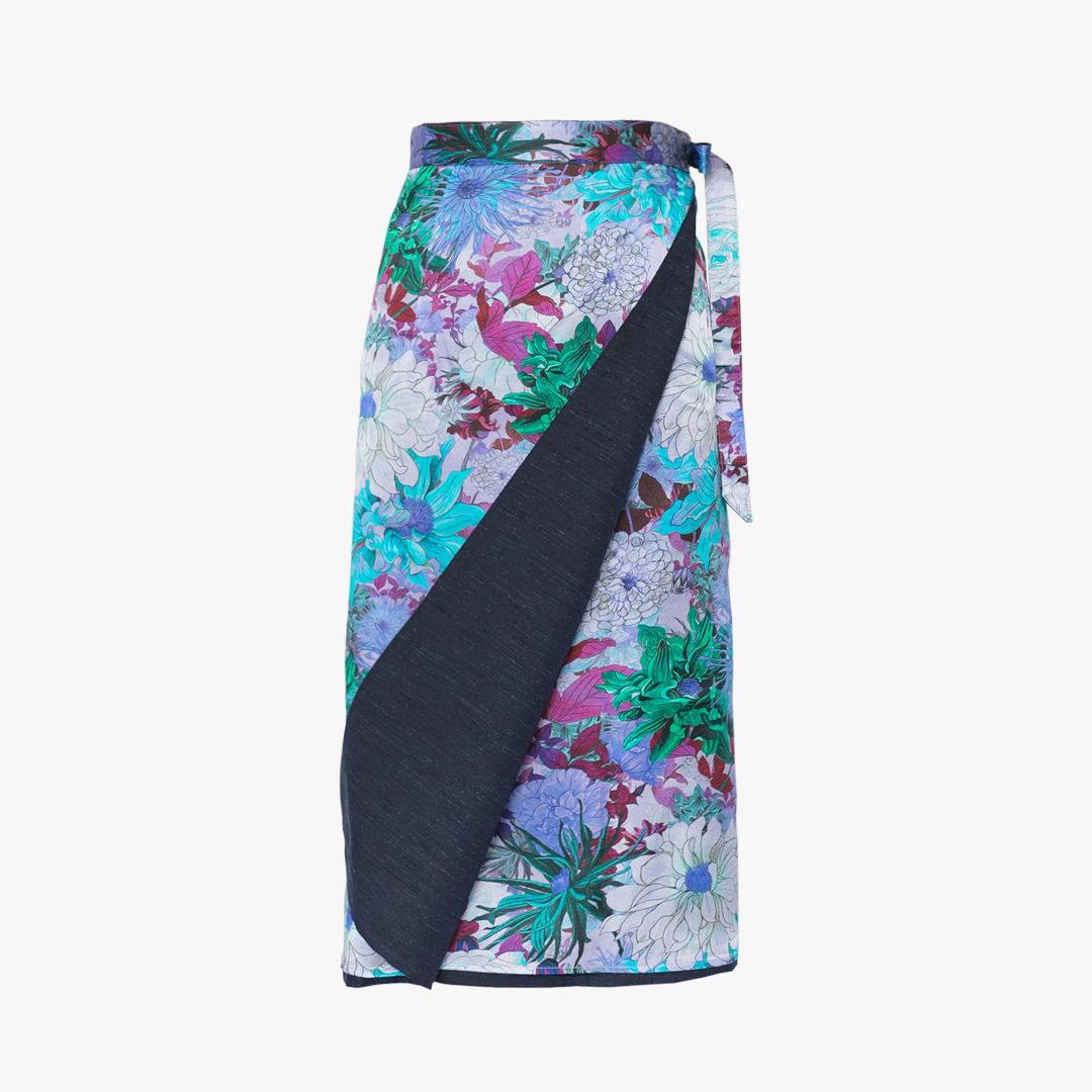Reversible Skirt Long Straight - Fiori Viola