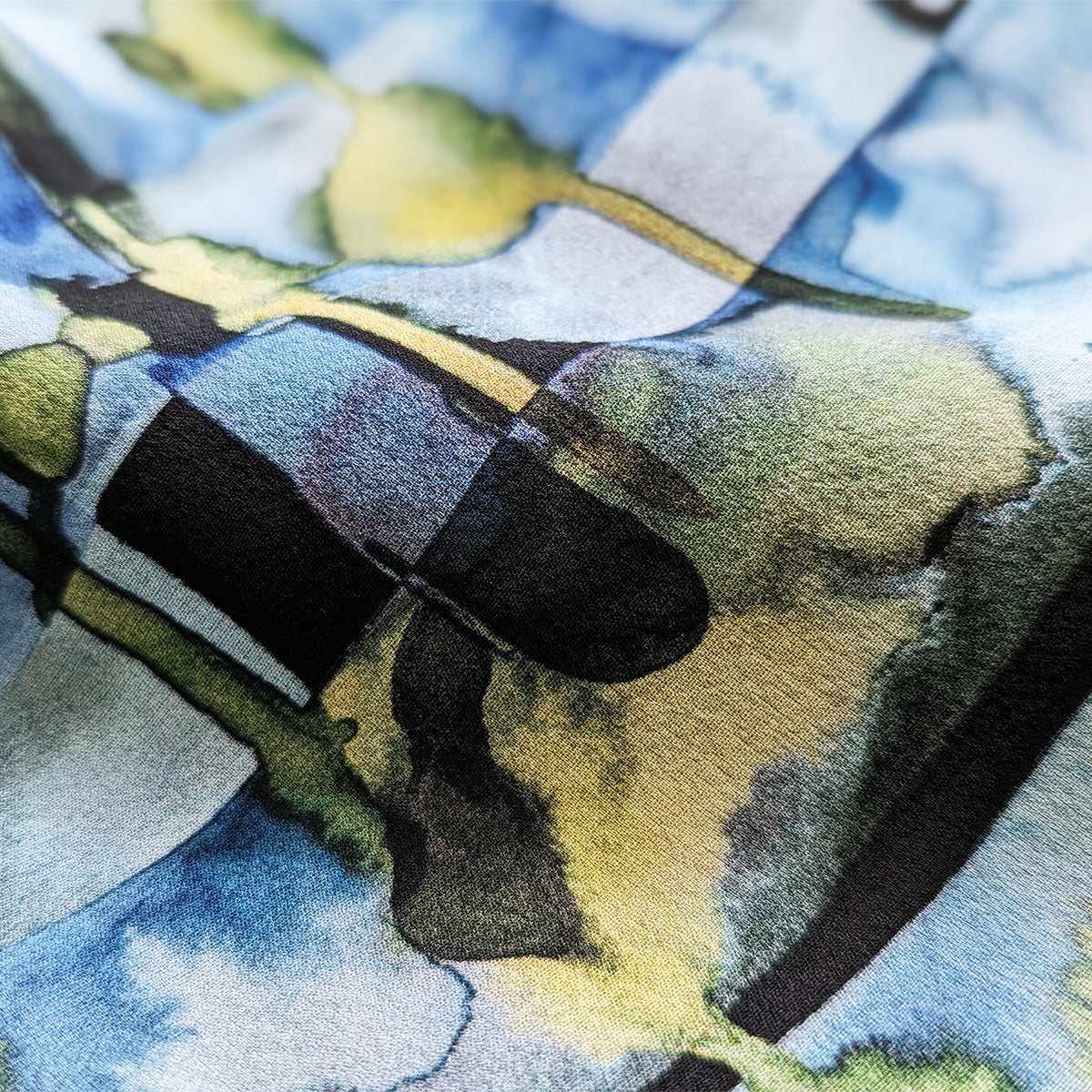 Italian Silk Wrap Skirt - Astratto