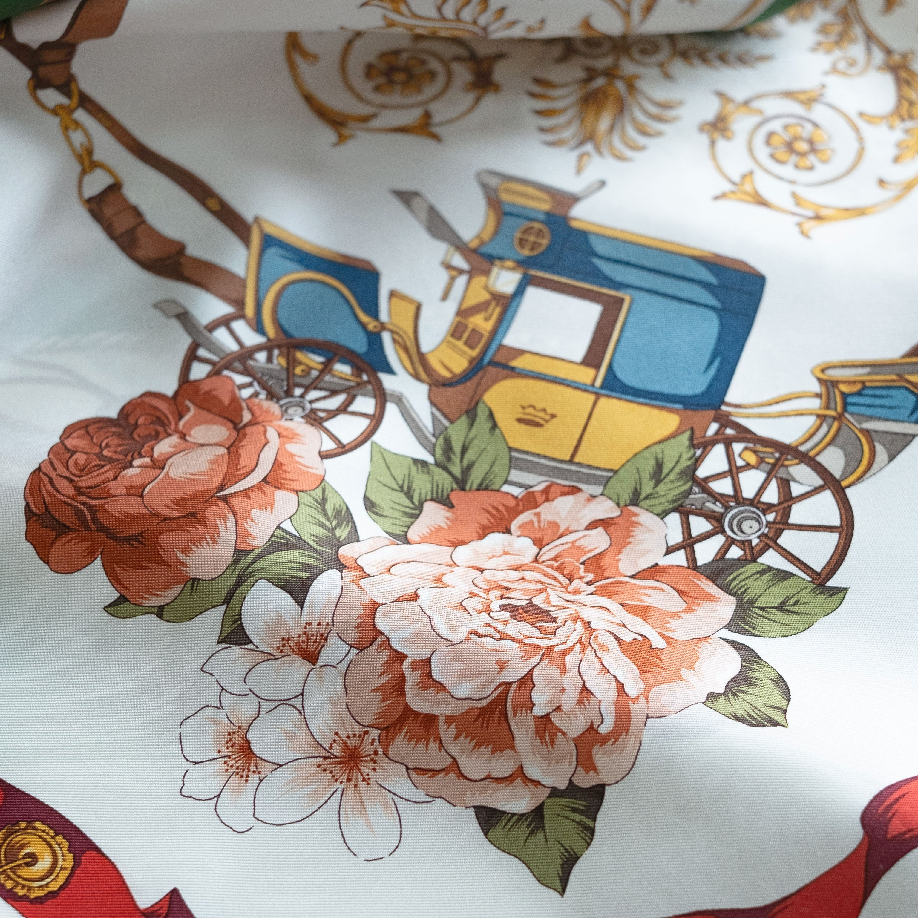 Yokohama Hand Printed Silk Scarf - Red