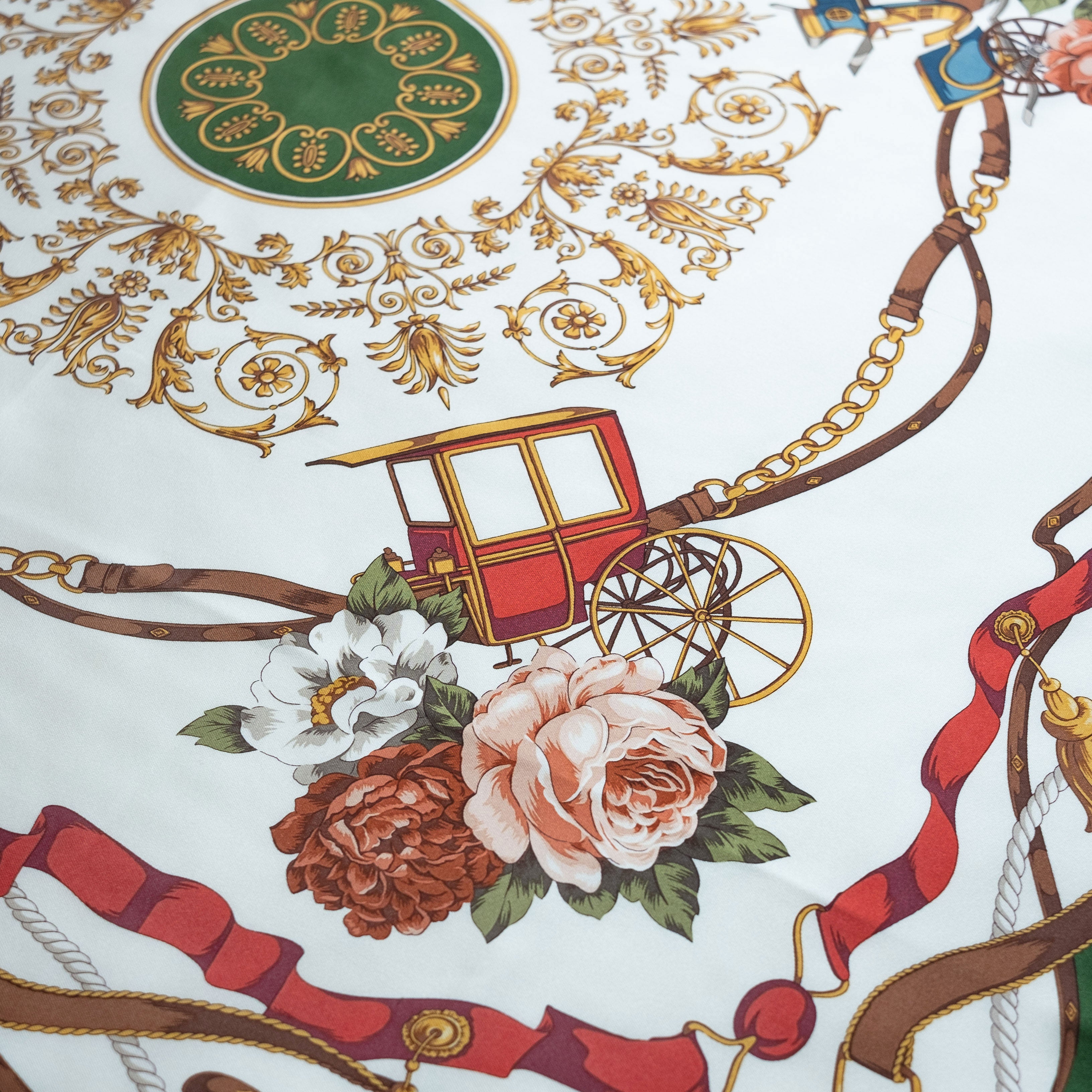 Yokohama Hand Printed Silk Scarf - Red