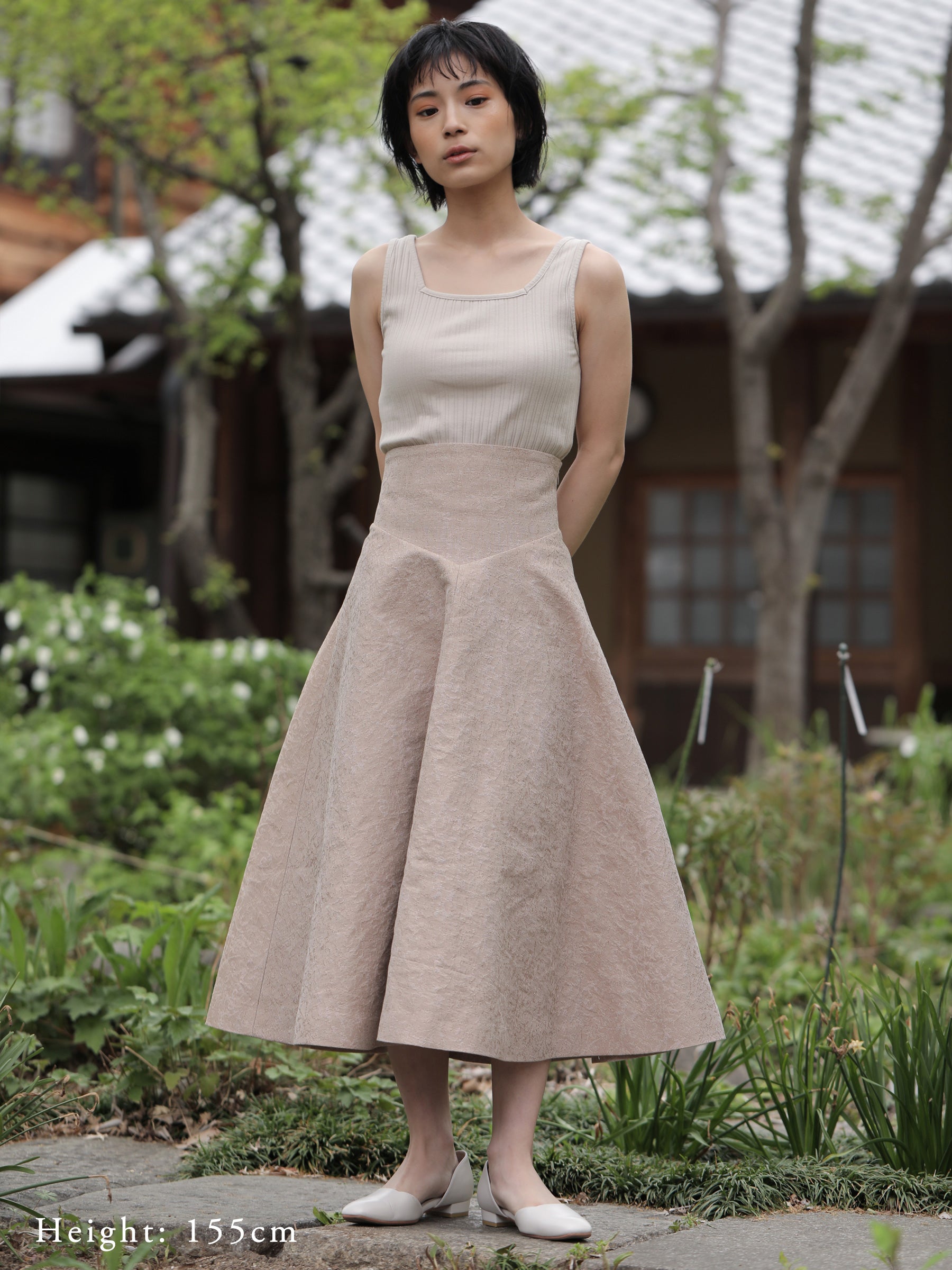 Nishijin High Waist Corset Skirt - Marrone