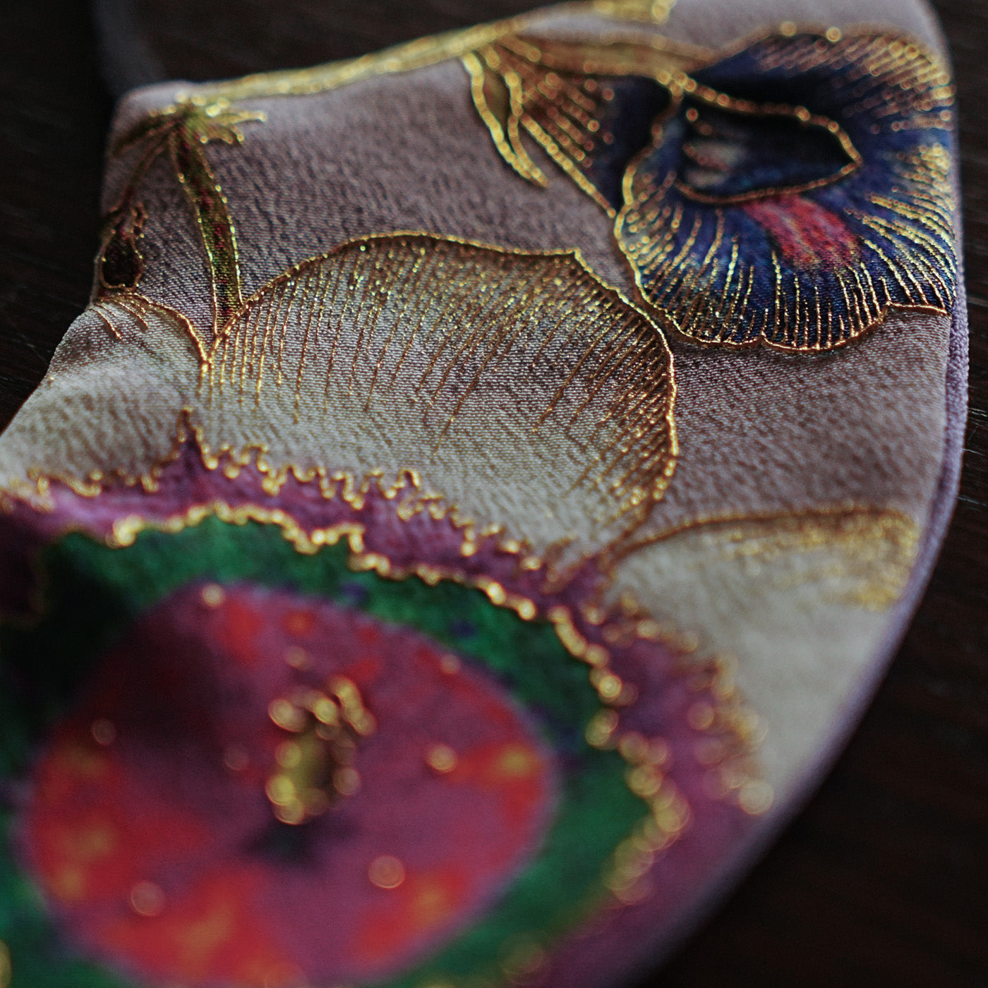 KInsai Loop Hair Wrap - Fiori Bianchi - Viola