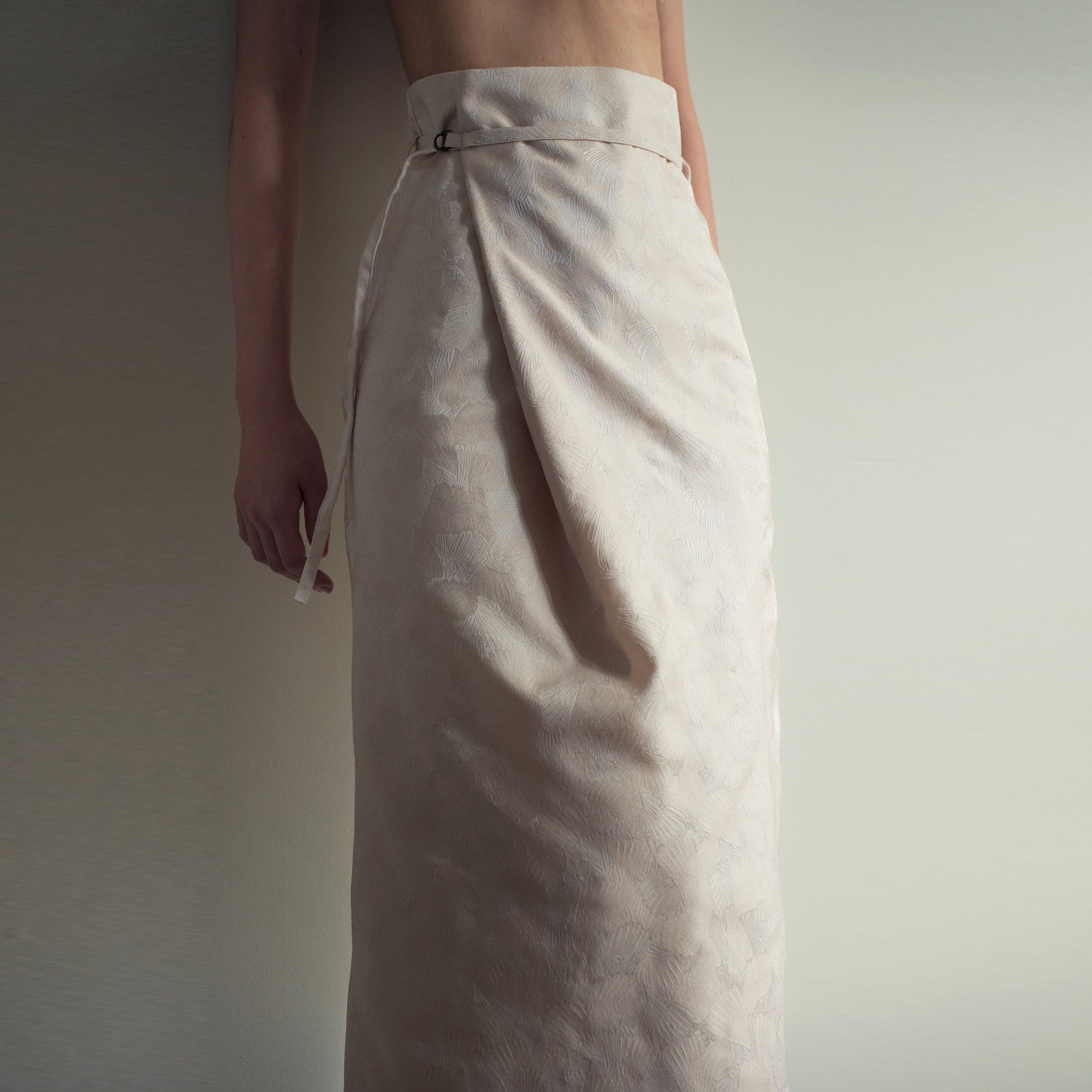 Nishijin-ori Folded Skirt - Shironeri