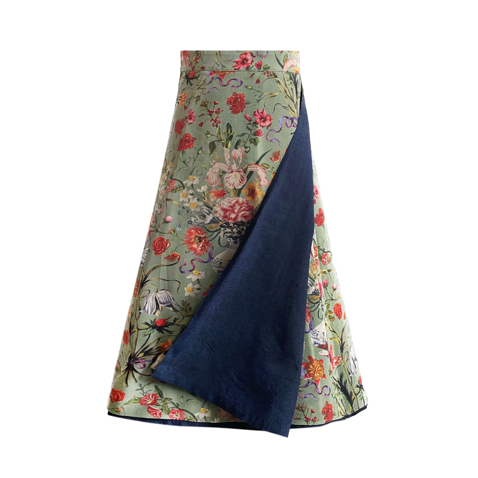 Reversible Skirt Flare - Bouquet - verde