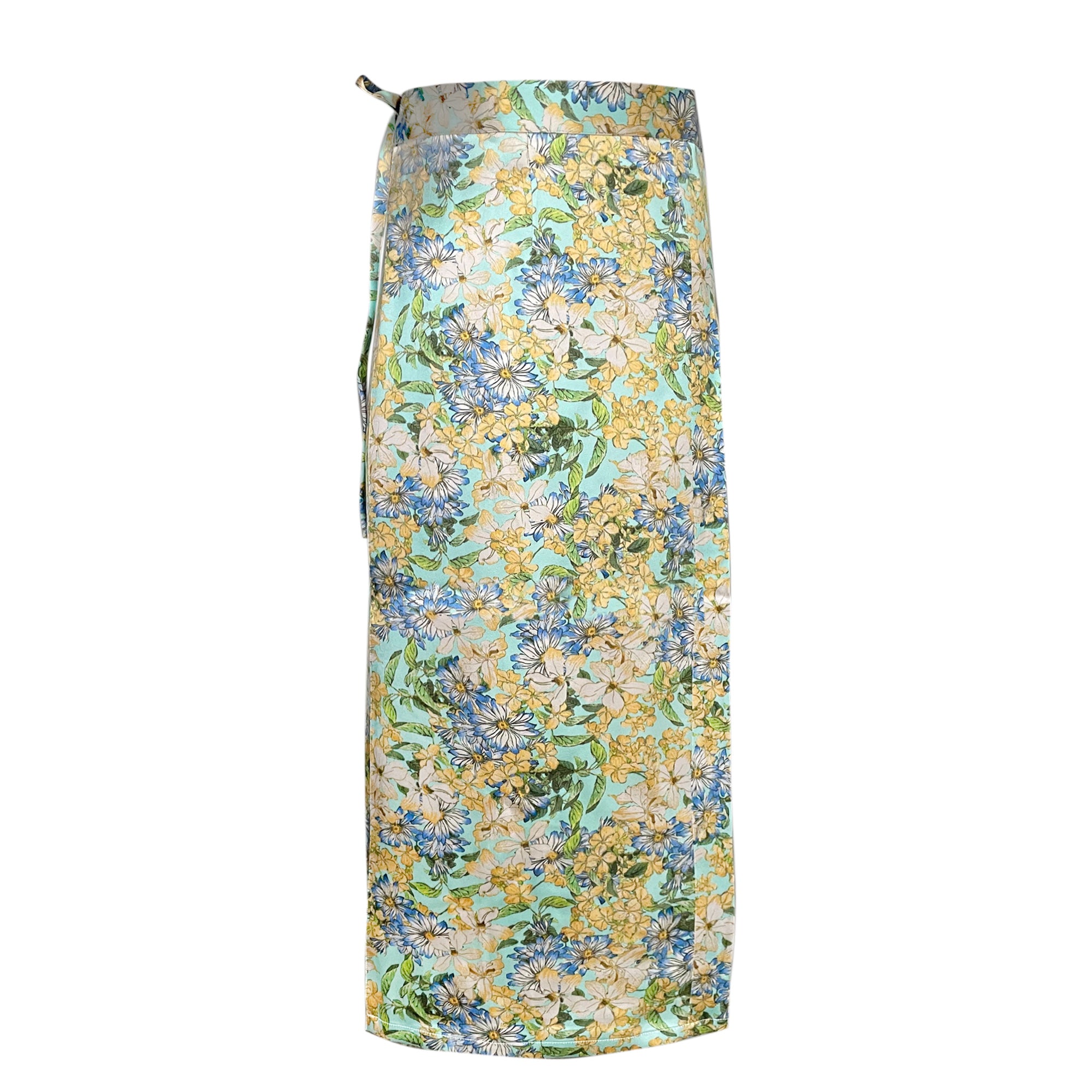 Italian Silk Wrap Skirt - Fiori Giallo