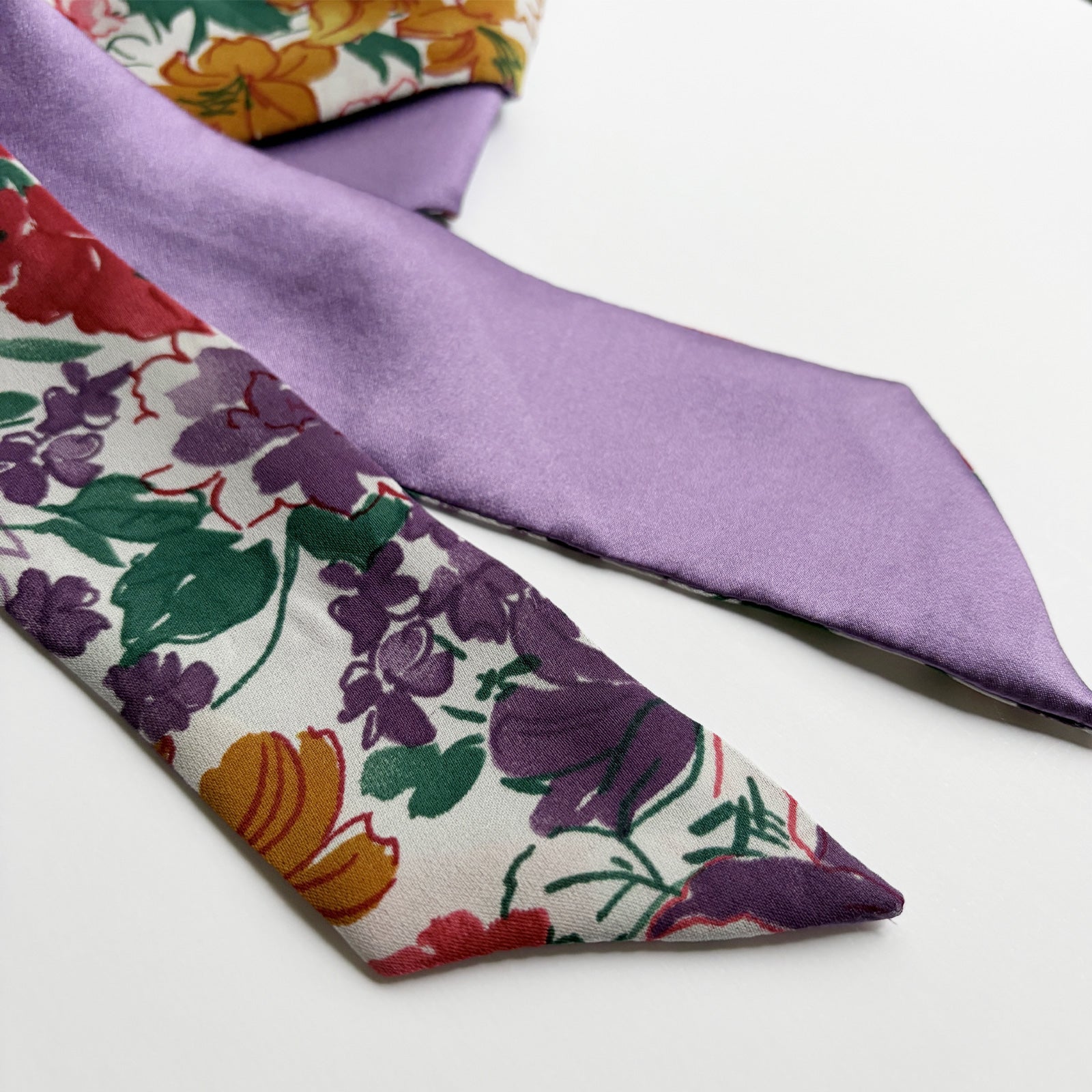 Silk Skinny Scarf - Painted Flower
