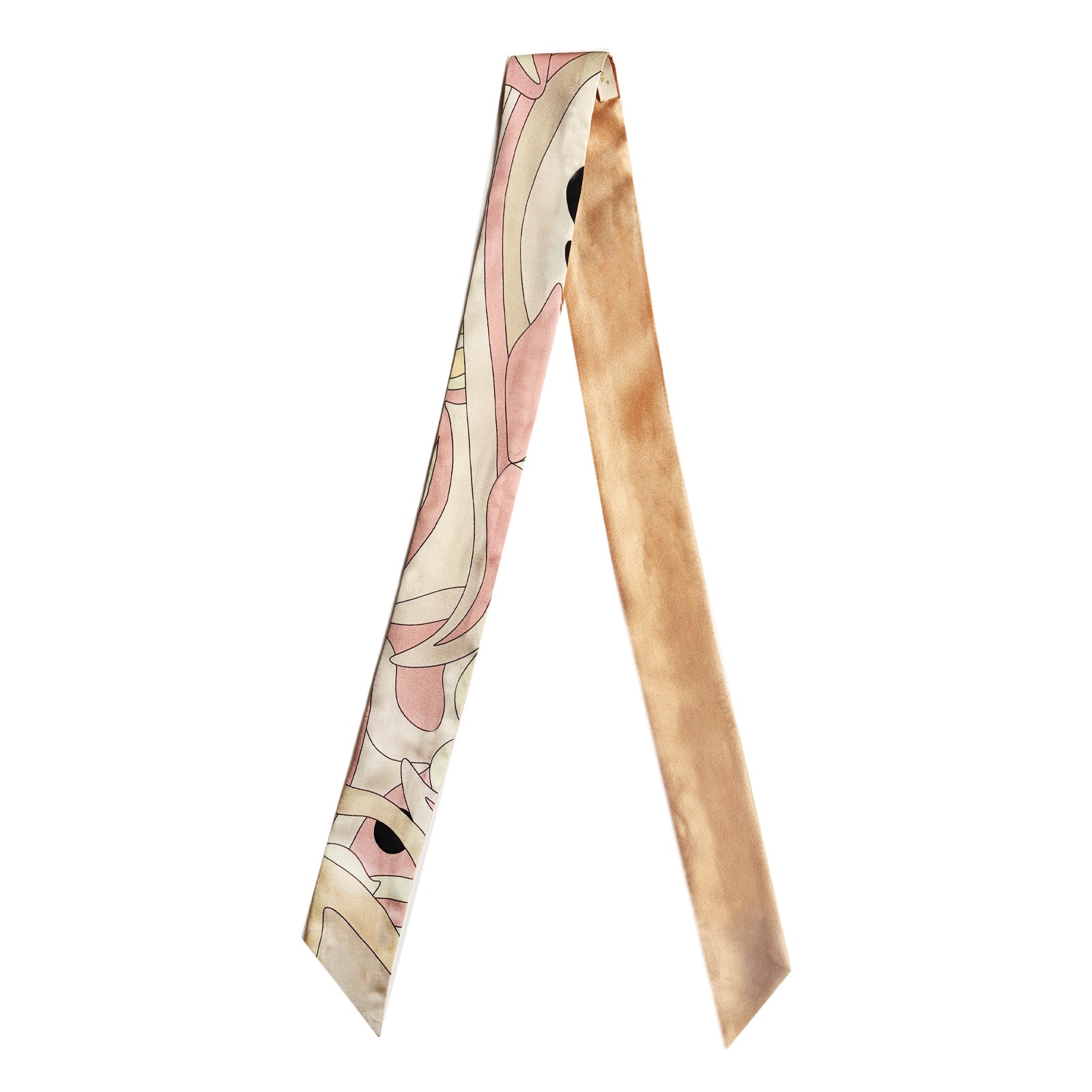 Silk Skinny Scarf - Pink Geometry