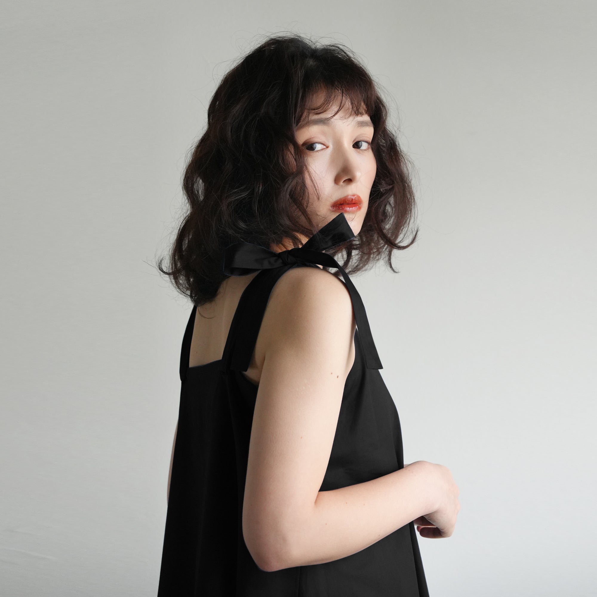 Tie-Strap Black Dress