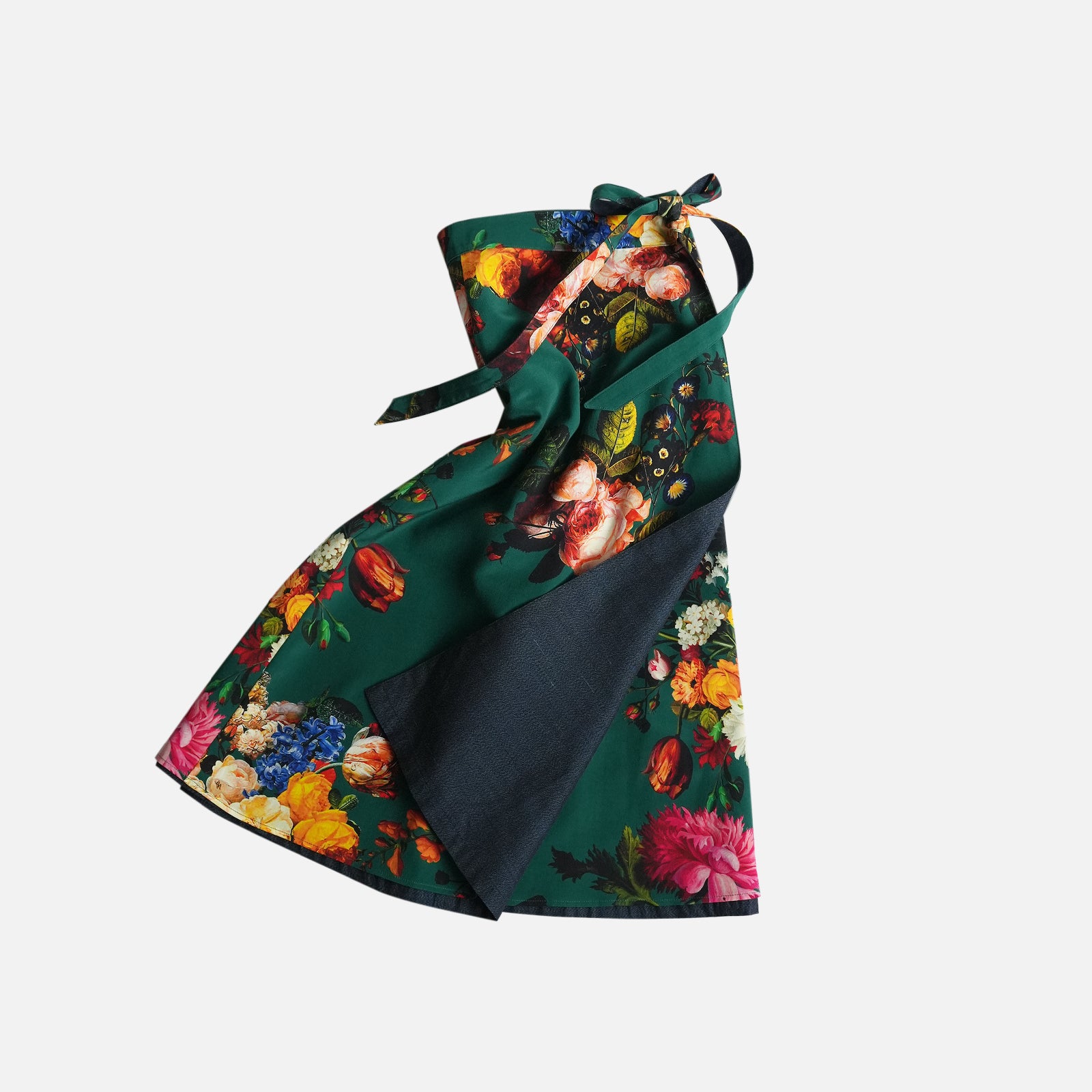 Reversible Skirt Flare - Fiori Vari - Verde