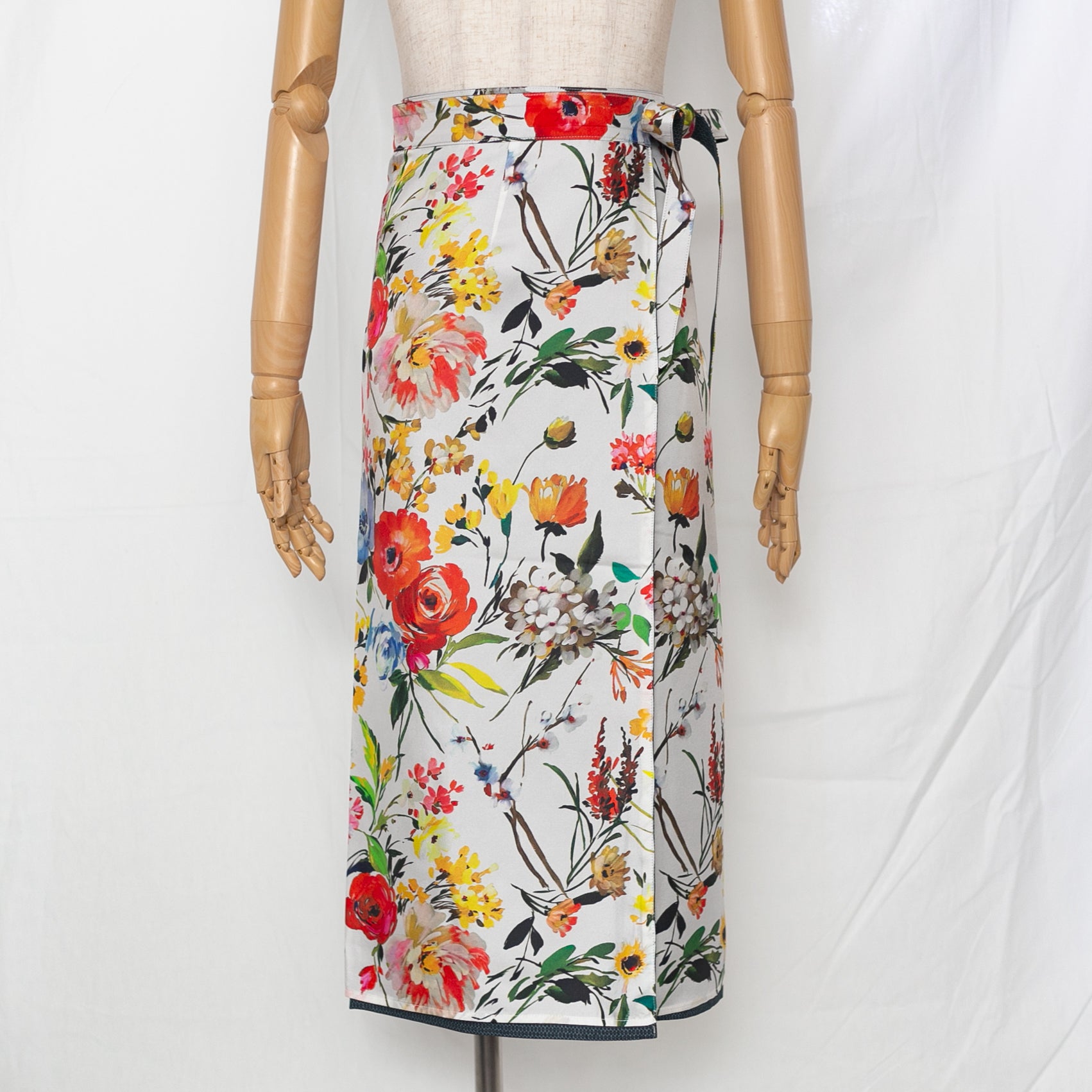 Reversible Skirt Long Straight - Fiori Bianco
