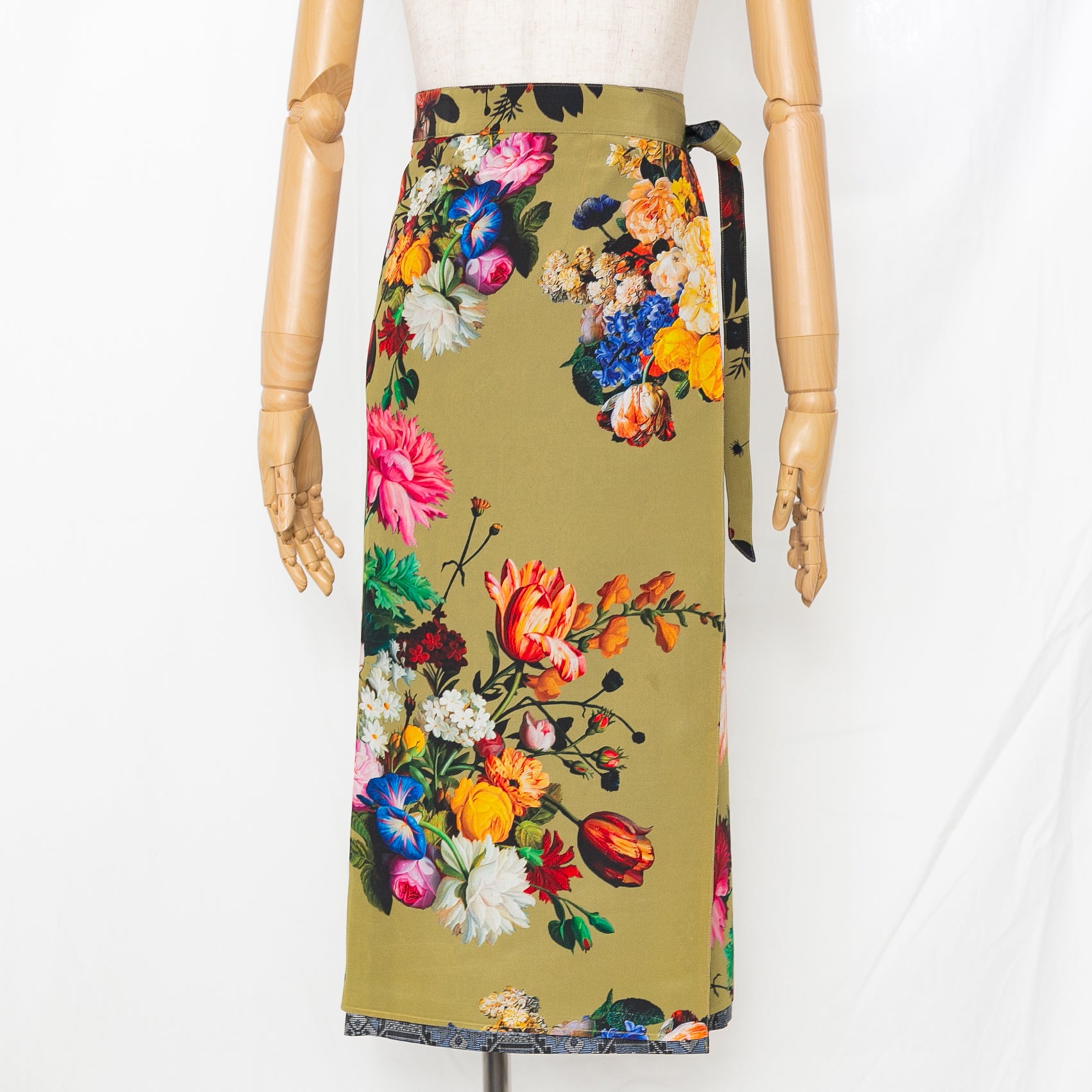 Reversible Skirt Long Straight - Fiori Bloom - Oshima