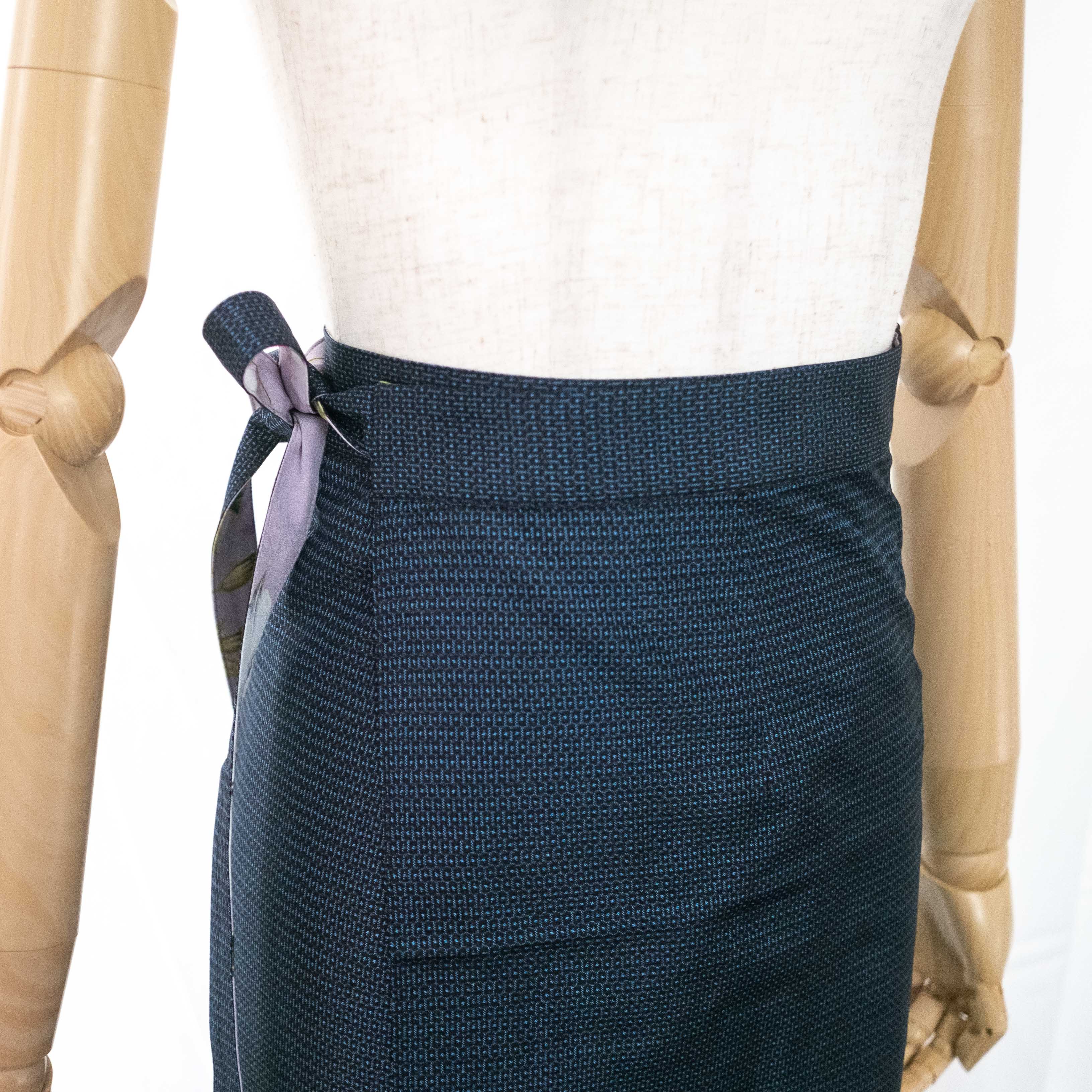 Reversible Skirt Long Straight - Fiori Lavanda - Oshima