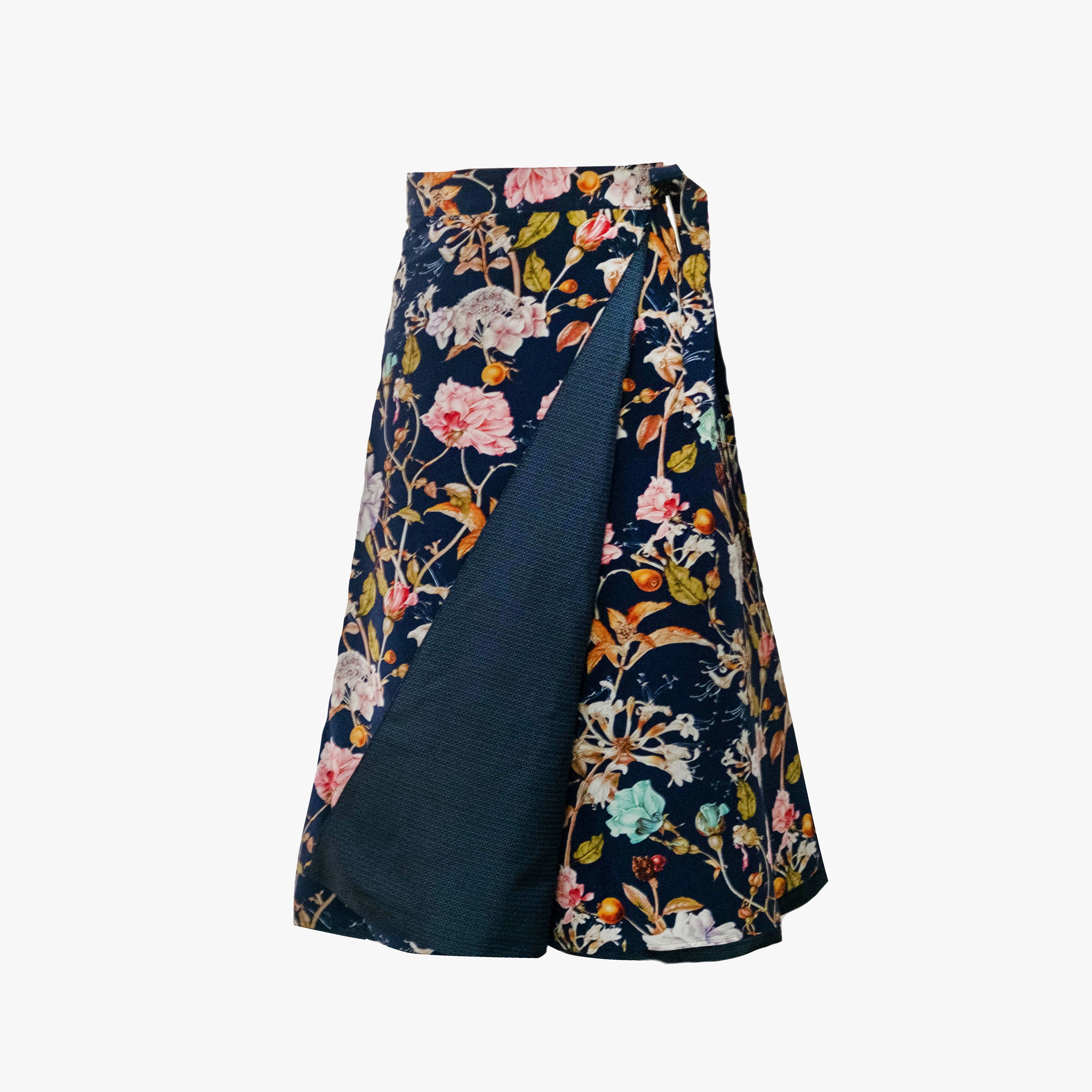 Reversible Skirt Flare - Fiori Navy Oshima