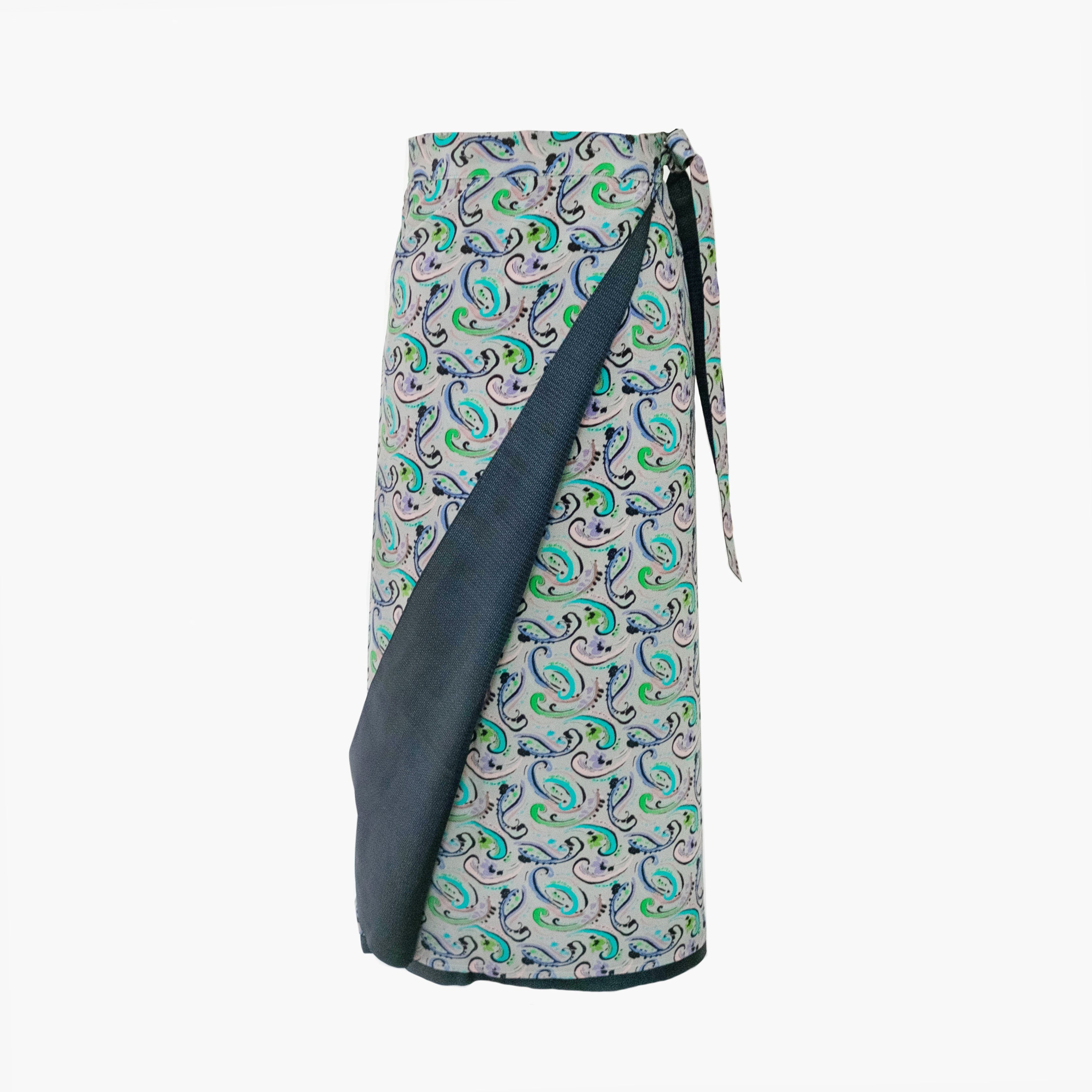Reversible Skirt Long Straight - Paisley - Oshima