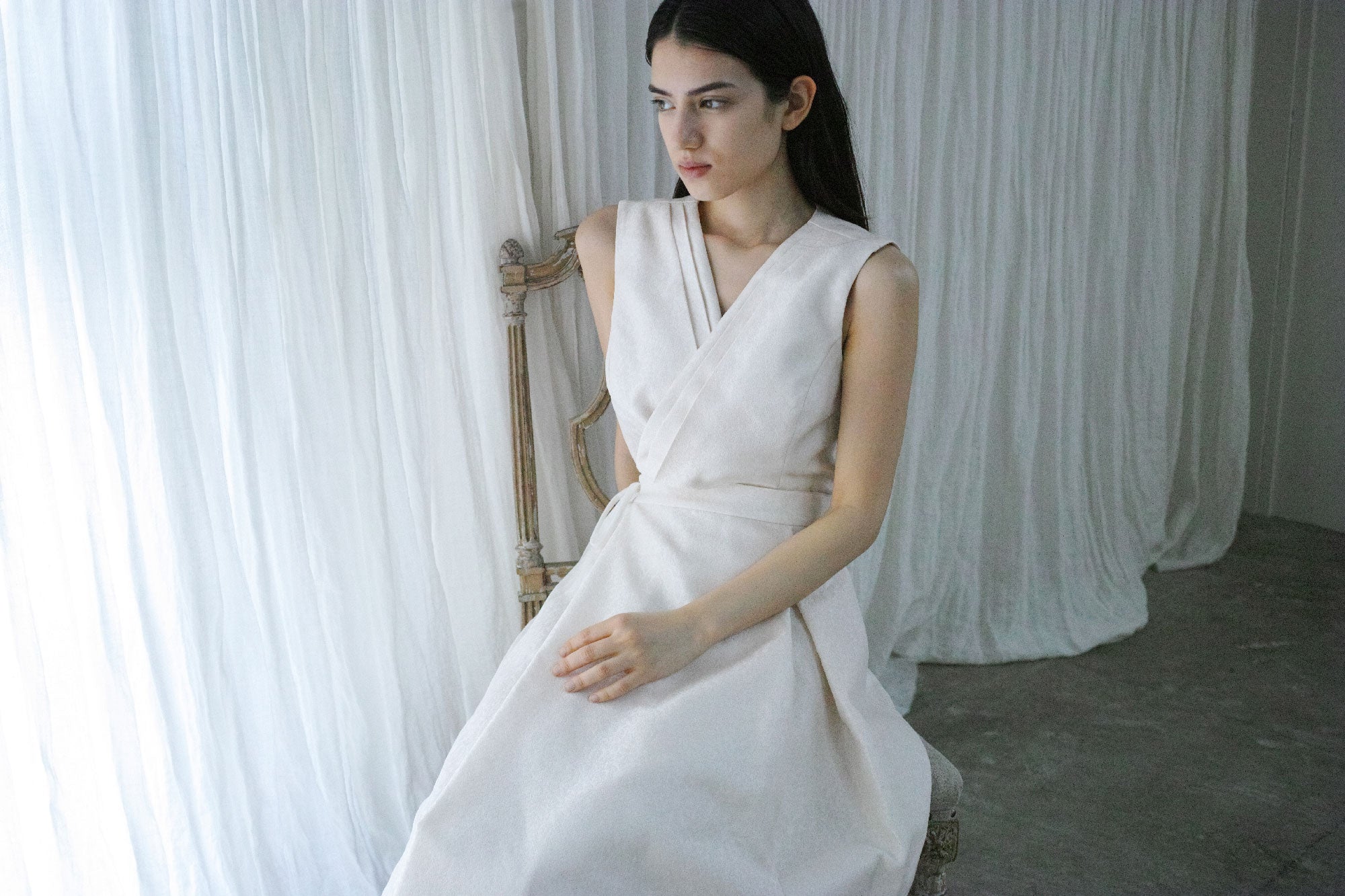 Nishijin Set Up Dress without Embroidery - Bianco | Wedding dress that can be worn for a lifetime II No embroidery 