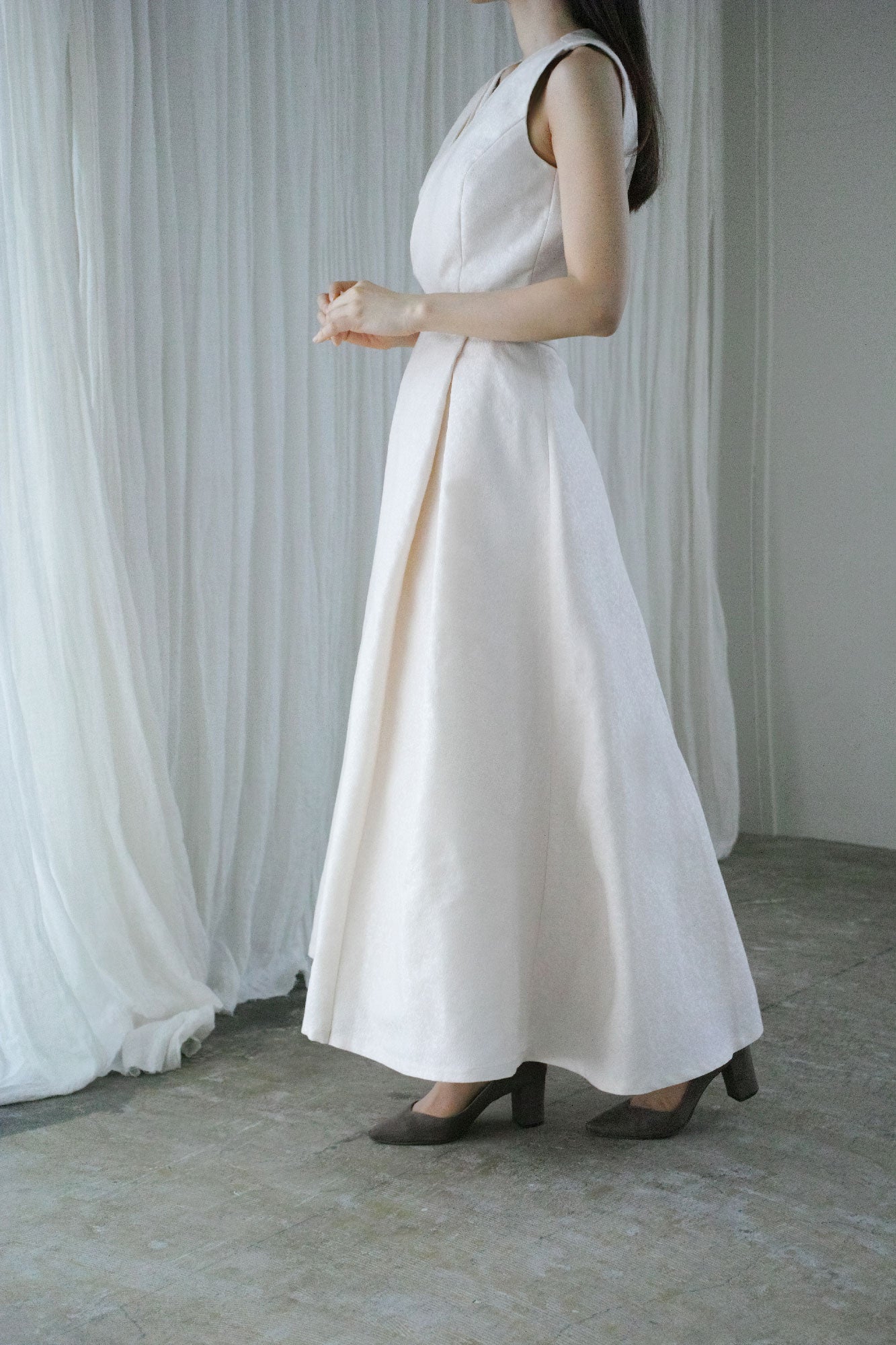 Nishijin Set Up Dress without Embroidery - Bianco｜一生着られるウェディングドレス II 刺繍なし
