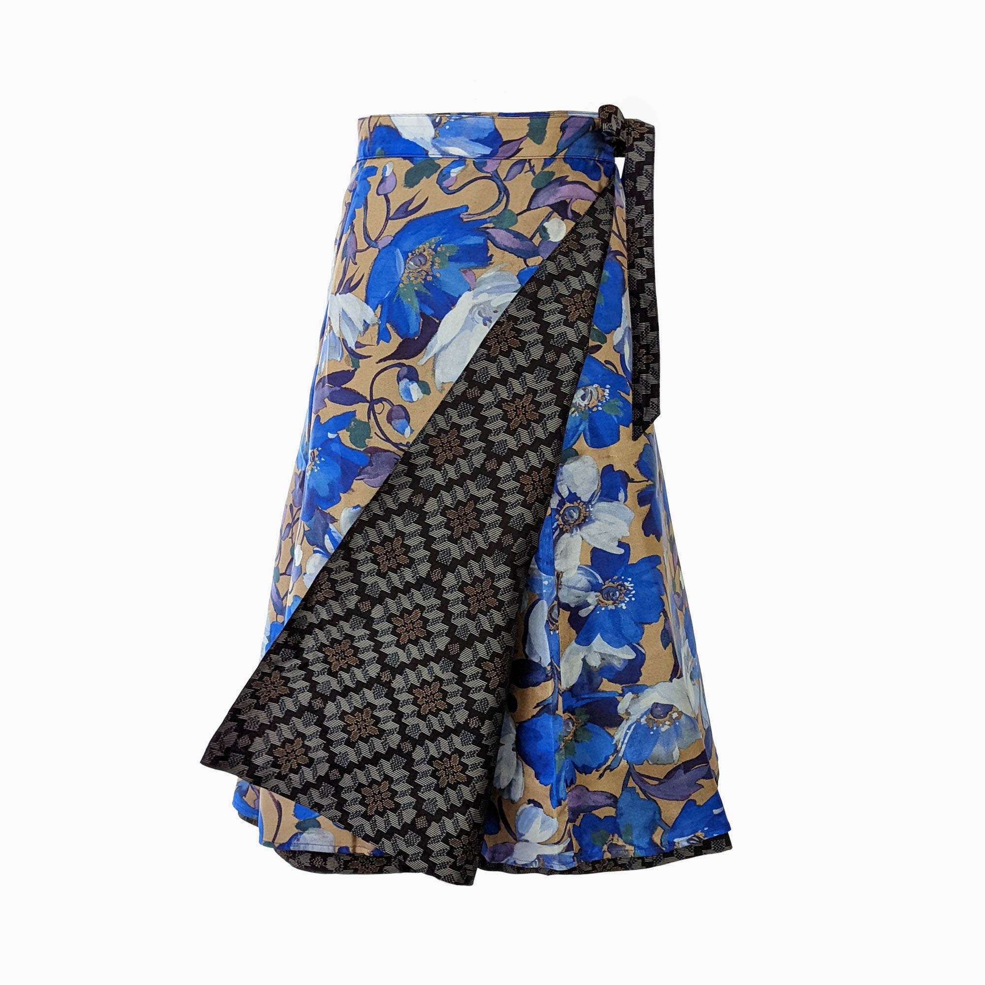 Reversible Skirt Flare - Fiori Oro - Oshima
