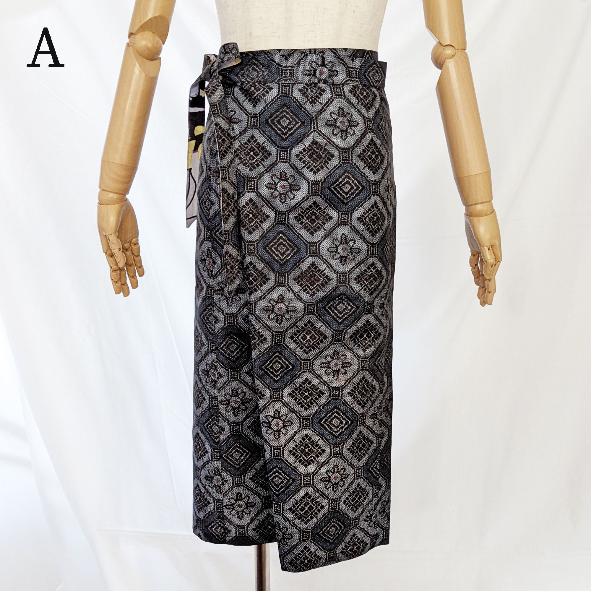 Reversible Skirt Long Straight - Fiori Mono - Oshima