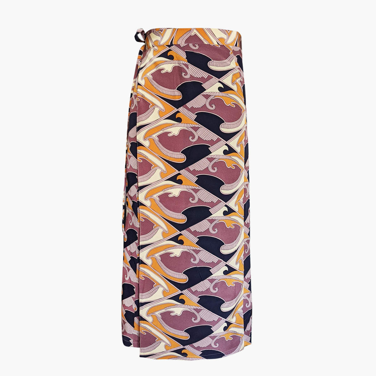 Italian Silk Wrap Skirt - Geo