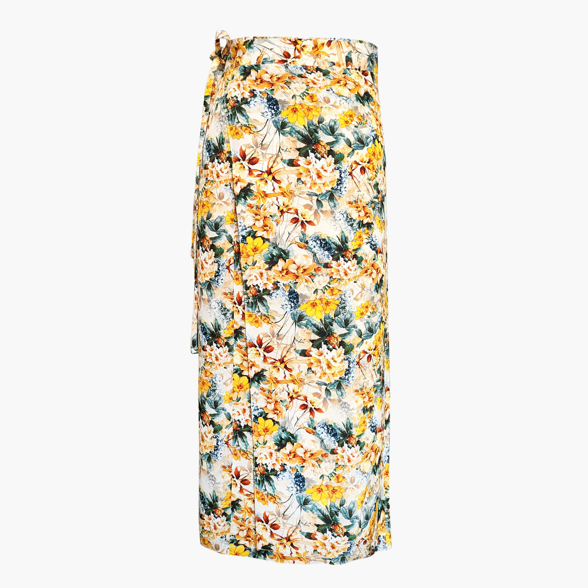 Italian Silk Wrap Skirt - Fiori Giallo