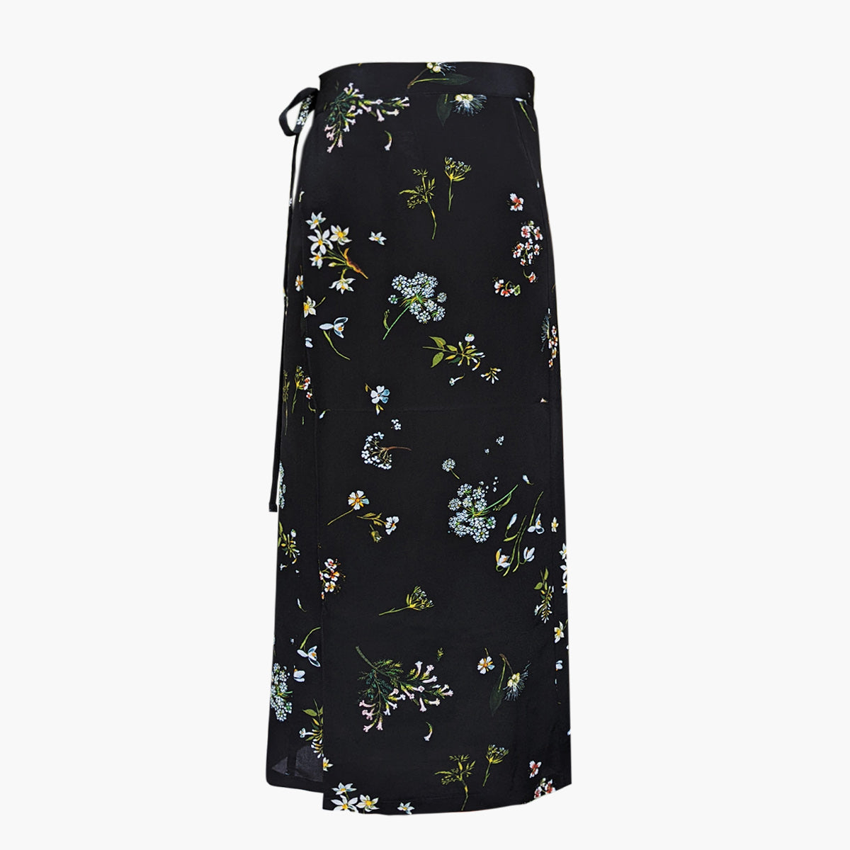 Italian Silk Wrap Skirt - Fiori Notte