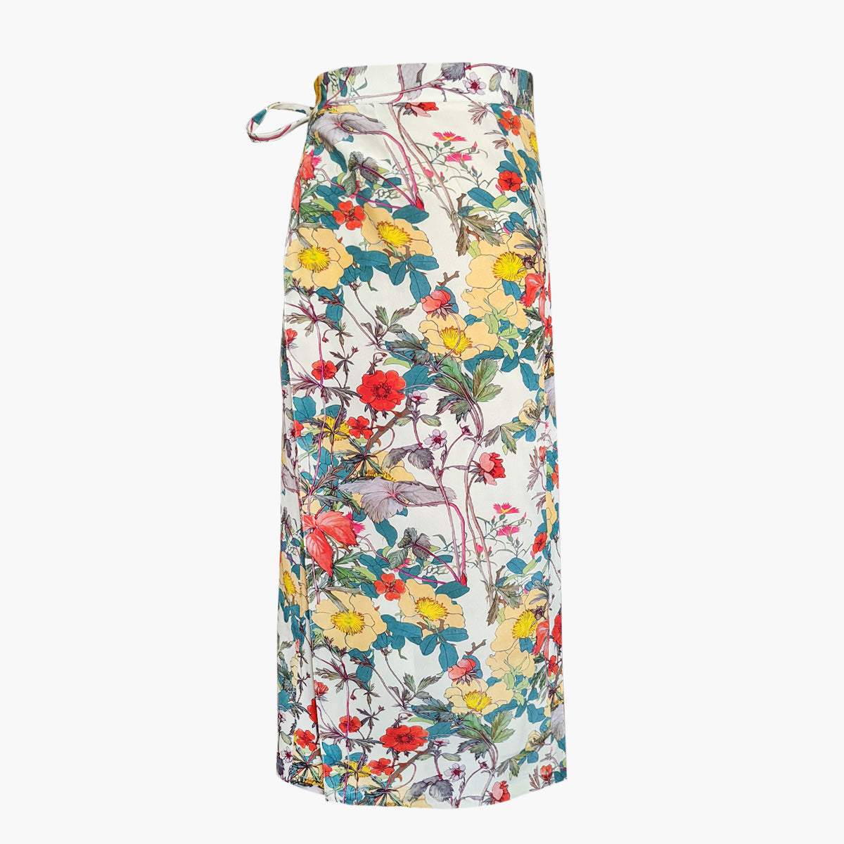 Italian Silk Wrap Skirt - Fiori Primavera