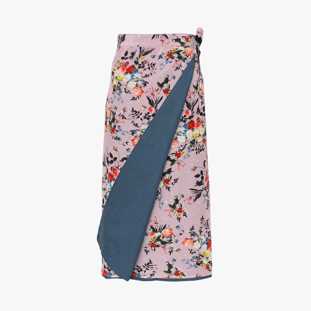 Reversible Skirt Long Straight - Fiori Rosa