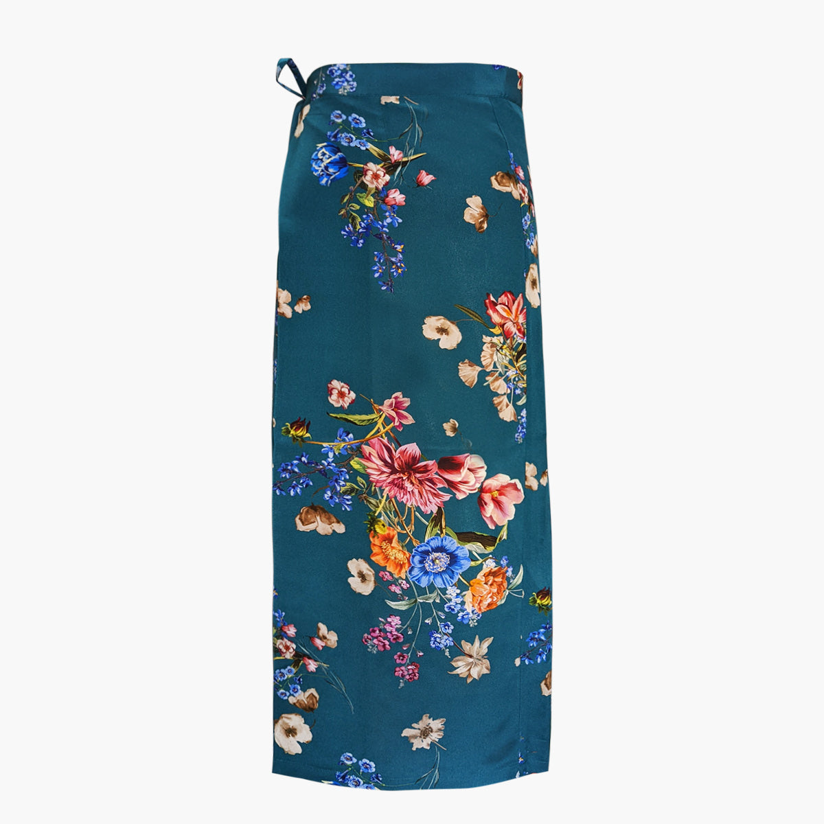 Italian Silk Wrap Skirt - Fiori Verde