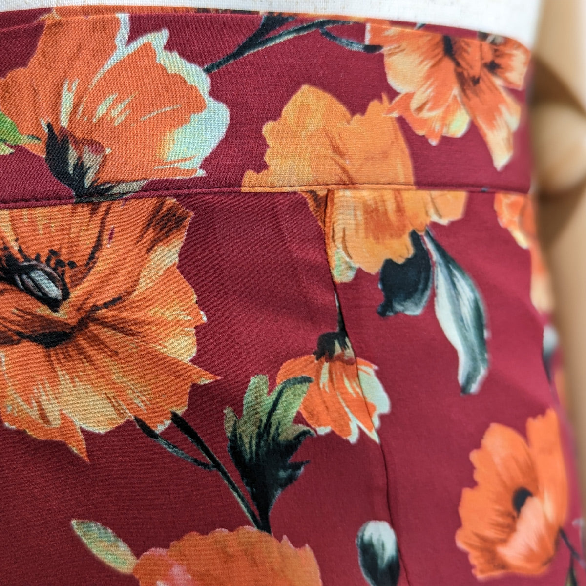 Italian Silk Wrap Skirt - Poppy