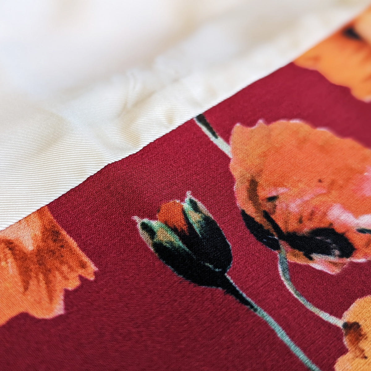 Italian Silk Wrap Skirt - Poppy