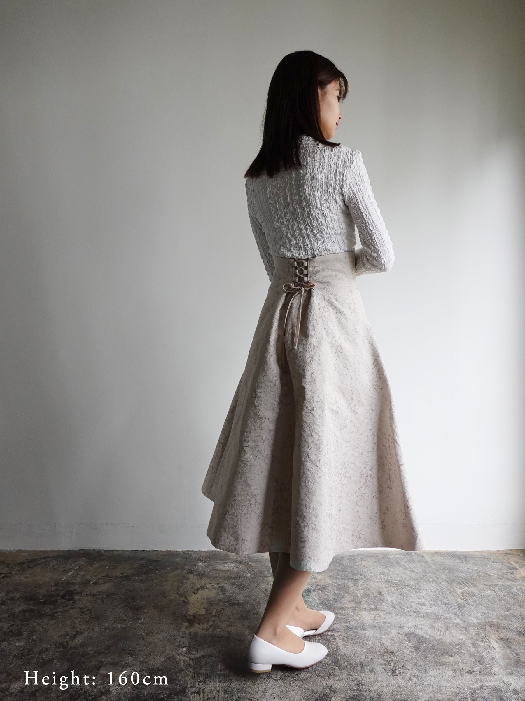 Nishijin High Waist Corset Skirt - Avorio