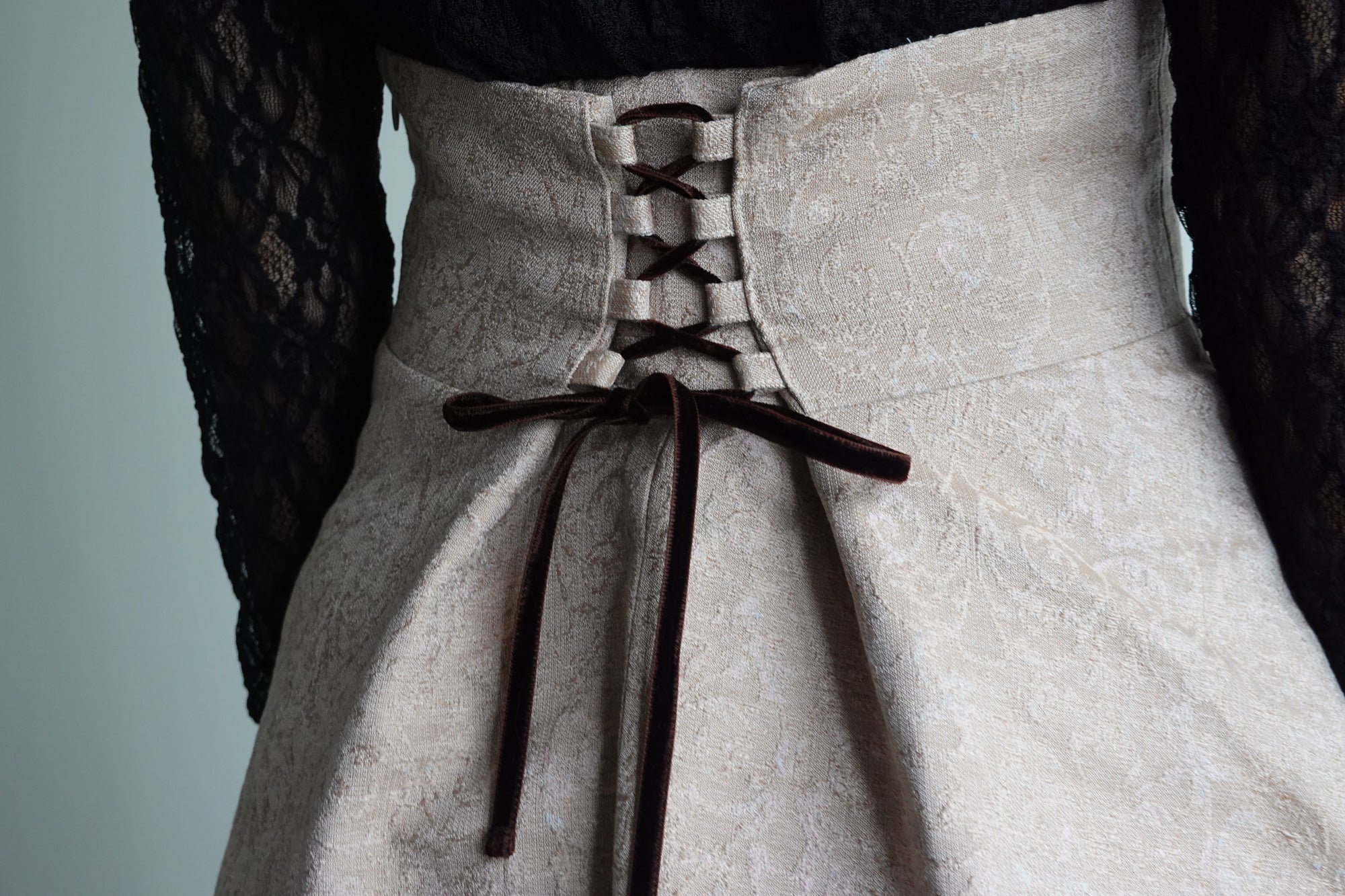 Nishijin High Waist Corset Skirt - Marrone